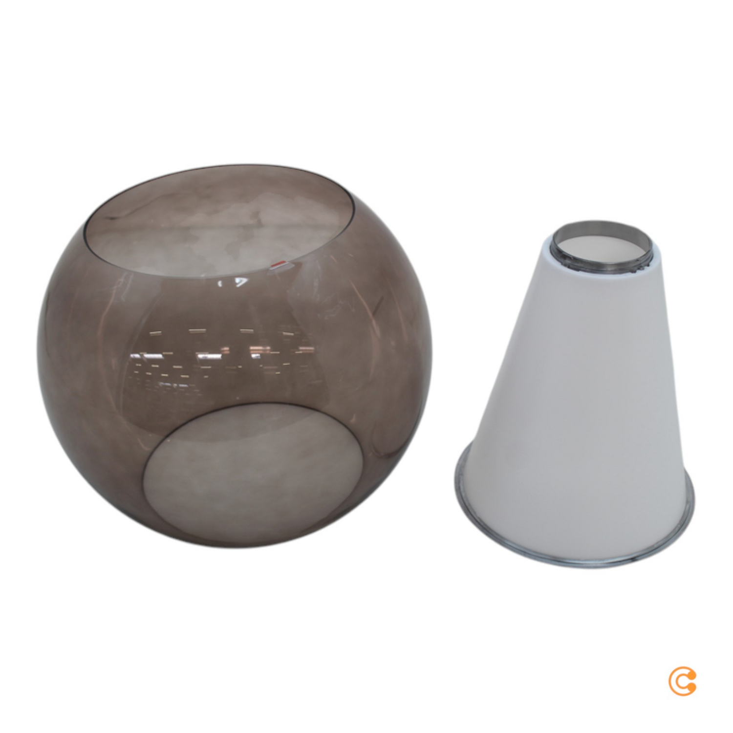 Se Draft Deckenleuchte Pendelleuchte Glas Braun Reflektor Lampe Siehe Text/Foto B-Ware von Unbekannt