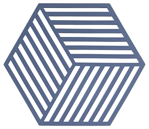 Zone Denmark Hexagon Topfuntersetzer Hitzebeständig, Silikon Untersetzer, Praktische und Dekorative Topf-Untersetzer, Spülmaschinenfest, 16 x 14 cm, Denim von Zone Denmark