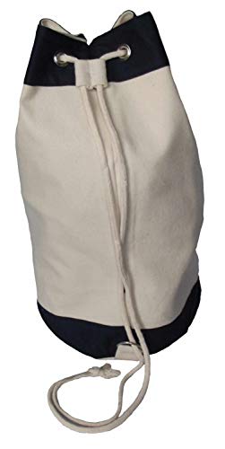 Seesack - Kordelzugbeutel Natur/Navy (Blau) Tasche Schultertasche Rucksack von unbekannt