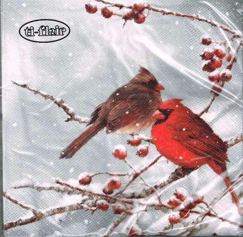 Servietten 33x33cm 20 St. Cardinal Birds on snowy Servietten 33x33cm 20 St. Cardinal Birds on snowy von ti-flair