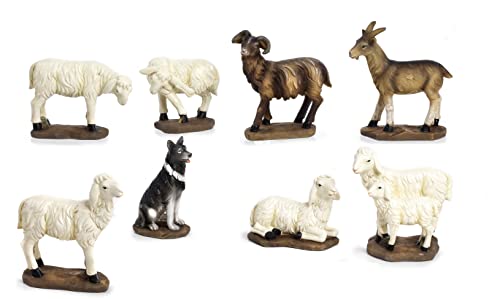 Set mit 8 Tierfiguren für Krippe aus Kunstharz (Höhe 4,3 cm) von PABEN