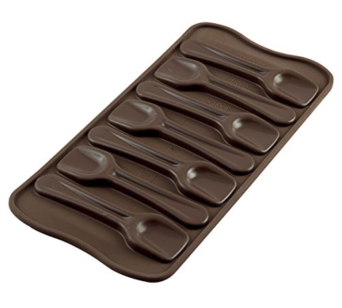 silikomart | SCG28 Silikonform für CHOCO SPOON Pralinen, Antihaft, 8 Schokoladenlöffel, Packung mit 1 Form für Süßigkeiten, Easy Choc, 96 x 26 mm, h 16 mm, Made in Italy silikomart | SCG28 Silikonform für CHOCO SPOON Pralinen, Antihaft, 8 Schokoladenlöffel, Packung mit 1 Form für Süßigkeiten, Easy Choc, 96 x 26 mm, h 16 mm, Made in Italy von silikomart