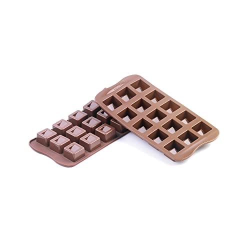 silikomart | SCG02 Silikonform für Pralinen CUBO, antihaftbeschichtet, 15 Pralinen, Packung mit 1 Form für Süßigkeiten, Easy Choc 3D, 26 x 26 mm, h 18 mm, Made in Italy von silikomart