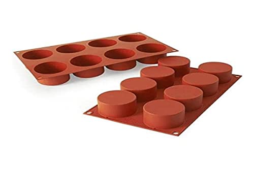Silikomart | SF119 Silikonform für Monoportionen ZYLINDER, Antihaft, 8 Kavitäten, Packung mit 1 Kuchenform, Ø 63 h 40 mm Volumen 8 x 123 ml Tot. 984 ml von Silikomart