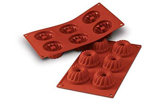 Silikomart SF058 GUGELHOPF Silikonform ø70 h 36 mm, Silikon, terracotta Silikomart SF058 GUGELHOPF Silikonform ø70 h 36 mm, Silikon, terracotta von silikomart