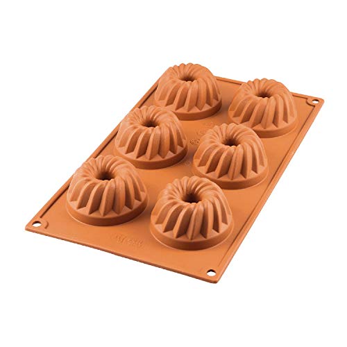 Silikomart SF058 GUGELHOPF Silikonform ø70 h 36 mm, Silikon, terracotta von silikomart