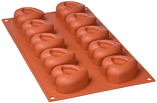 Silikomart 20.088.00.0060 SF 088 MEDIUM HEART SAVARIN - SILICONE MOULD 48X54 H 27 MM, Terracotta Silikomart 20.088.00.0060 SF 088 MEDIUM HEART SAVARIN - SILICONE MOULD 48X54 H 27 MM, Terracotta von silikomart