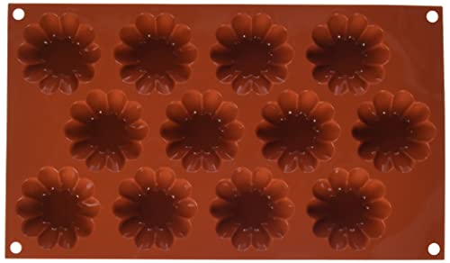 Silikomart 26.109.00.0060 SF109 - SILICONE MOULD N.12 MINI BRIOCHETTE ø58 H22 MM IN HEADER CARD, Terracotta von silikomart