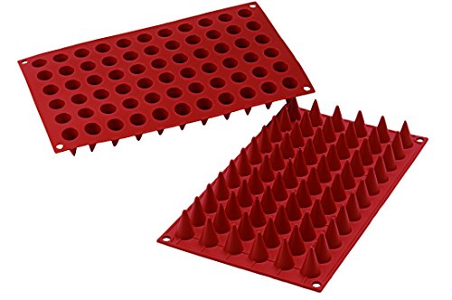 Silikomart | SF131 Silikonform für Monoportionen CONO, Antihaft, 66 Hohlräume, 10er Pack Kuchenformen, Ø 18 h 30 mm Volumen 66 x 33 ml Tot. 2178 ml von silikomart