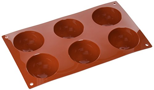 silikomart | SF002 Silikonform für Monoportionen SEMISFERA, antihaftbeschichtet, 6 Kavitäten, Packung mit 1 Kuchenform, ø 70 h 35 mm, Made in Italy von silikomart