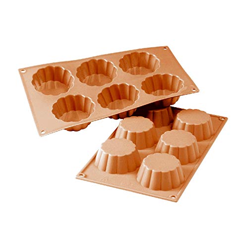 silikomart | SF035 Silikonform für BRIOCHETTE Monoportionen, antihaftbeschichtet, 6 Monoportionen, Packung mit 1 Kuchenform, Ø 79 h 30 mm, Made in Italy von silikomart