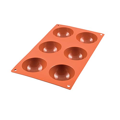 silikomart | SF002 Silikonform für Monoportionen SEMISFERA, antihaftbeschichtet, 6 Kavitäten, Packung mit 1 Kuchenform, ø 70 h 35 mm, Made in Italy von silikomart
