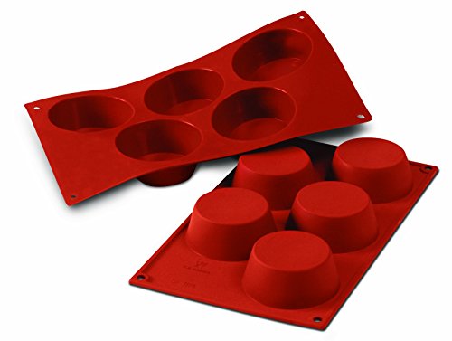 silikomart | SF0024 Silikonform für MUFFIN Monoportionen, Antihaft, 5 Kavitäten, 1er Pack Kuchenform, Ø 81 h 32 mm, Made in Italy von silikomart