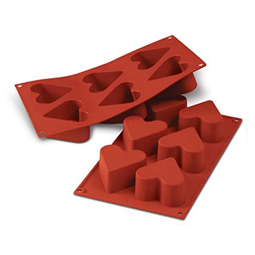 Silikomart SF036 HERZ SILIKONFORM ø65 H 40 MM, Silikon, terracotta, L von silikomart