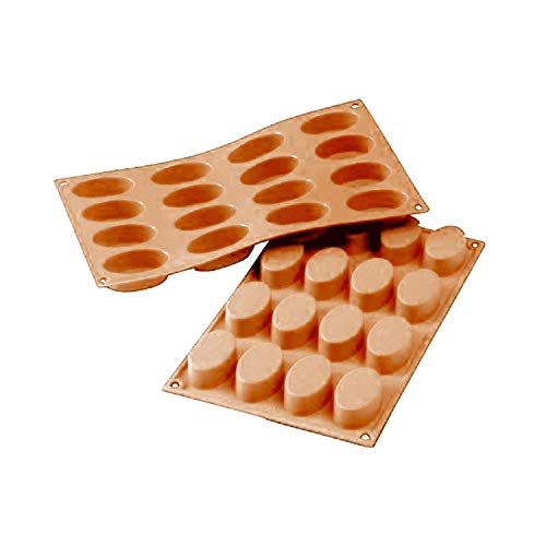Silikomart SF017 OVALI Silikonform 55x33 h 20 mm, Silicone, red, S von silikomart