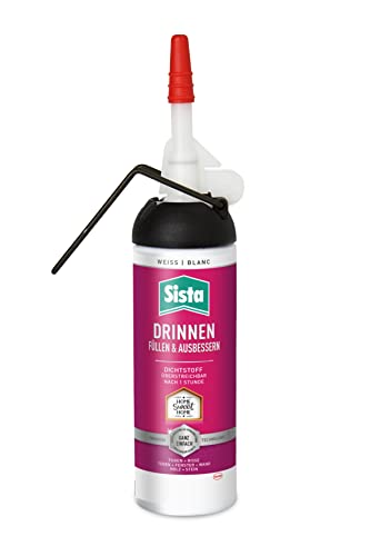 SISTA DRINNEN Füllen & Ausbessern, Fugen Dichtstoff für den Innenbereich, einfach verwendbarer Acryl Fugenfüller zum Ausbessern, überstreichbar nach 1 Stunde, 1x100ml Spender von Sista