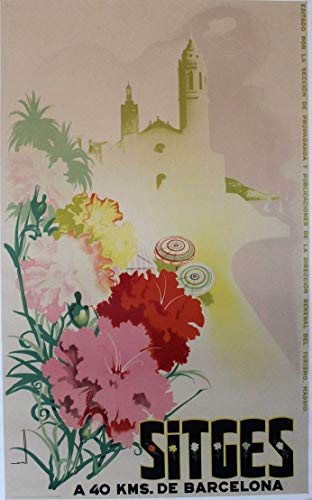 Sitges Barcelona Poster, Reproduktion, Format 50 x 70 cm, Luxuspapier, 300 g von Unbekannt