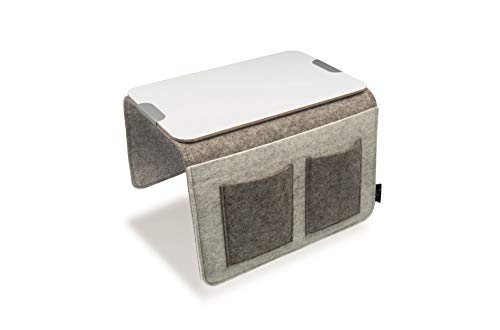 Sofa Butler Carry mit 4 Taschen und Ablageplatte hellgrau/dunkelgrau 201040222-HE von Hecht International
