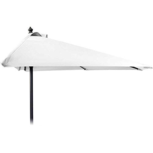 Sonnenschirm 250 cm Aluminium halbrund weiß schwarz grau creme oder taupe Garten Schirm weiß von Unbekannt