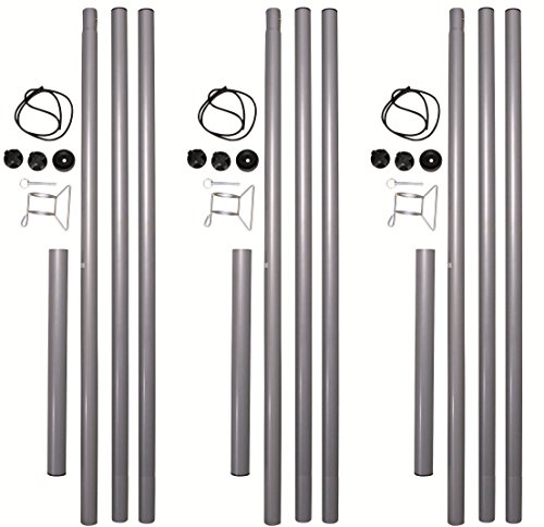 Unbekannt Sonnensegel Stahlmast Mast Set Segel Sonnensegelmast Sonnensegelpfosten (3X MastSet) von Unbekannt