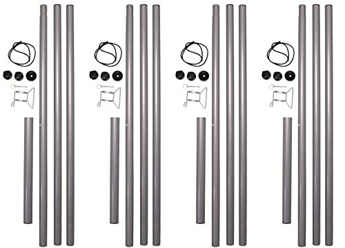 Unbekannt Sonnensegel Stahlmast Mast Set Segel Sonnensegelmast Sonnensegelpfosten (4X MastSet) von Unbekannt