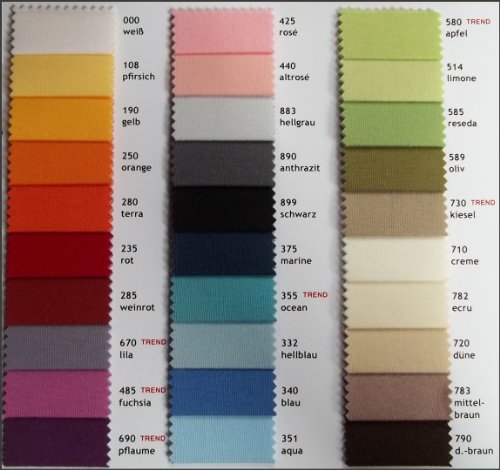 Spannbettlaken Jersey, 180x200 bis 200x200. Farbe WEISS (000) * SANFOR-KNIT * Weitere Farben wählbar: Apfel, Blau, Düne, Dunkelbraun, Ecru, Fuchsia, Hellgrau, Marine, Ocean, Pflaume, Rot, Schwarz, Terra, Weiss ... von Unbekannt