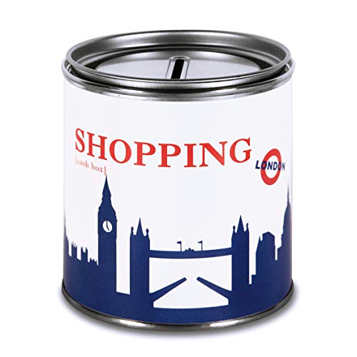 44spaces Spardose London Shopping Geld Scheine Schenken - Witzige Geschenkdose Geldgutschein Geldverpackung Geldgeschenke Trinkgeld Urlaubgeld Hochzeitsgeschenk von 44spaces