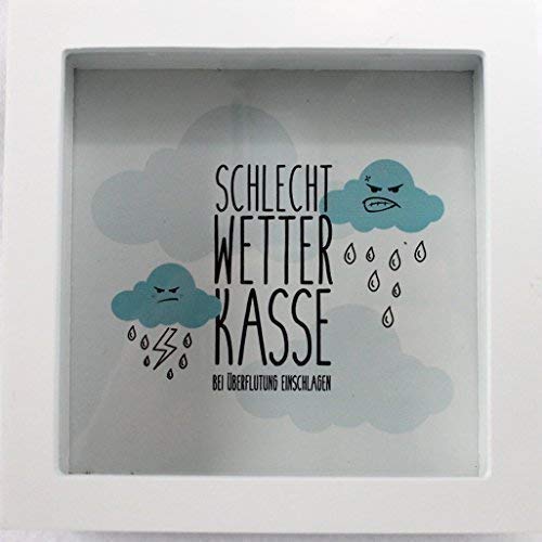 Spardose Schlechtwetterkasse Holz/Glas 15cm von Unbekannt