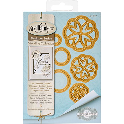 Spellbinders Shapeabilities und Spitzenmuster Button Blumen sterben, Metall, braun von Spellbinders