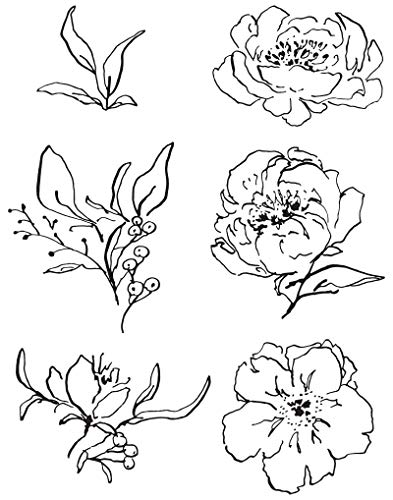 Spellbinders Sushma Hegde Beauty in Bloom Stempel-Set, Aquarell-Blumen, transparent von Spellbinders