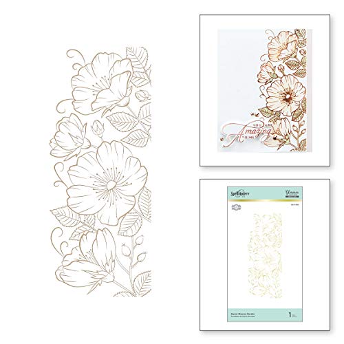 Spellbinders Sweet Blooms Bordüre von Becca Feeken Glimmer Heißfolien-Teller-Set, Metall von Spellbinders