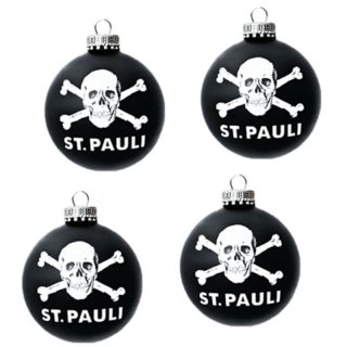 St. Pauli Christbaumkugeln Totenkopf, 4er Set, Schwarz, Glas, Schädel, Modern, Hängend, Halloween, Weihnachten St. Pauli Christbaumkugeln Totenkopf, 4er Set, Schwarz, Glas, Schädel, Modern, Hängend, Halloween, Weihnachten von Unbekannt