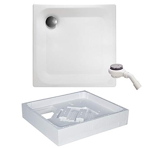 Stahl Duschwanne Set Edura 90 x 90 Dusche Wannenträger Tempoplex Duschbecken von Unbekannt