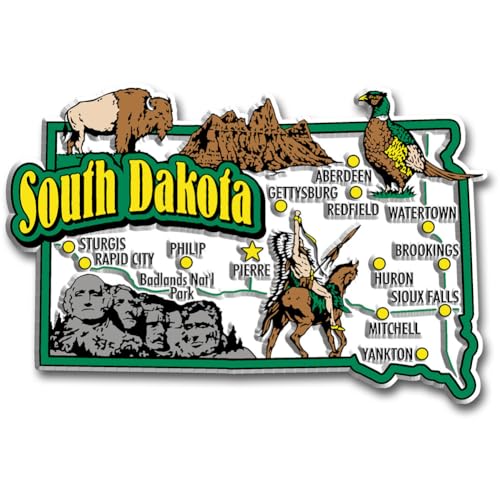 State Jumbo Karte Magnet South Dakota von Unbekannt