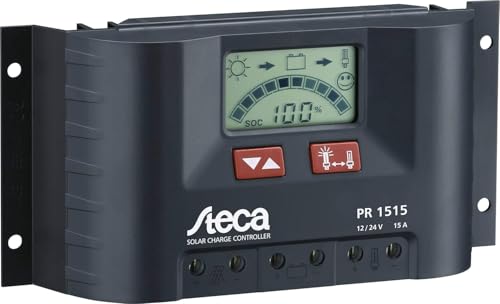 Steca PR1515 1515 Solarladeregler mit LCD Display und Lastausgang für 12 V Verbraucher bis 15 A von STECA