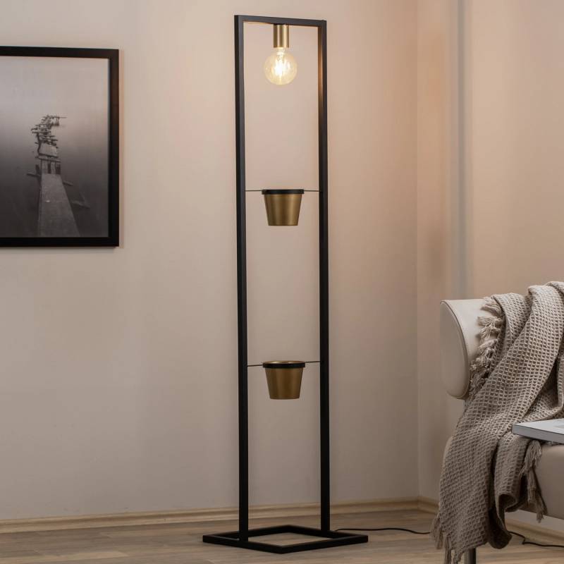 Stehleuchte Flores Stehlampe Standleuchte Leuchte 1 Flammig Schwarz/Gold Stahl B-Ware von Unbekannt