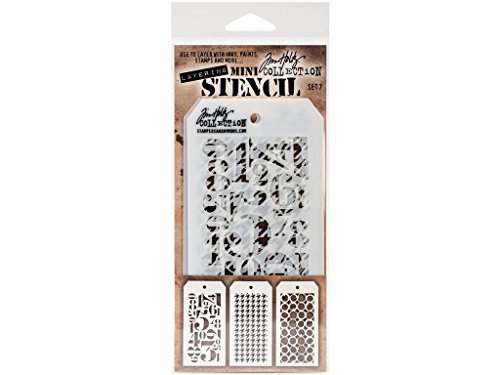 Stempel Anonymous Tim Holtz Mini Layered Schablone Set # 7 von Stampers Anonymous