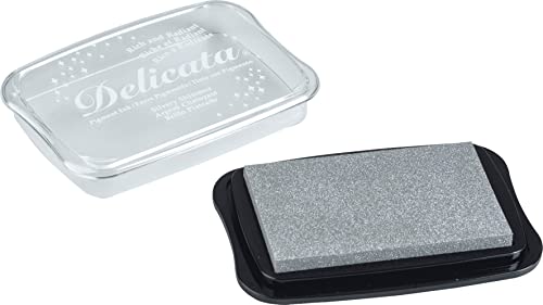 Stempelkissen Delicata Metallic 10x7x1,5cm Pigmentfarbe trocknet schnell Silber von Creativ Company