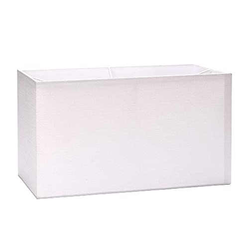 Lampenschirm Stoff, (40 x 22 x 24 cm), für Fassung E27 eckig, Ersatzschirm für Stehlampe, Tischlampe, rechteckig, Weiß von ORION LIGHTSTYLE