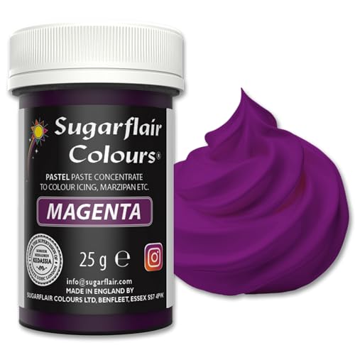 Sugarflair Lebensmittelfarbe Pasta Pastel Magenta, Pasta Lebensmittel Farbe für Fondant und Marzipan, Spectral Concentrated Paste Colours - 25g Sugarflair Lebensmittelfarbe Pasta Pastel Magenta, Pasta Lebensmittel Farbe für Fondant und Marzipan, Spectral Concentrated Paste Colours - 25g von Sugarflair Colours
