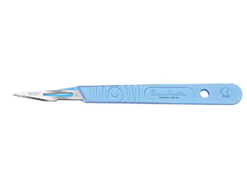 Swann-Morton - Sterile Einmalskalpelle, Griff mit einem abgestuften Skala aus Kunststoff und Klinge Nr. 11 aus rostfreiem Edelstahl, Schachtel mit 10 einzeln verpackten Skalpellen, Blau Swann-Morton - Sterile Einmalskalpelle, Griff mit einem abgestuften Skala aus Kunststoff und Klinge Nr. 11 aus rostfreiem Edelstahl, Schachtel mit 10 einzeln verpackten Skalpellen, Blau von Swann-Morton