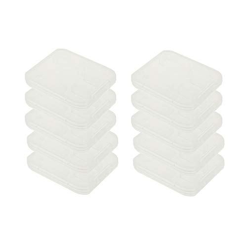 TOTO 10 Schutzhüllen 2 in 1 Kartenfächer für 1 SD und 1 MicroSD transparent 52 x 43 x 7 mm Kartenhalter Memory Card Holder von TOTO