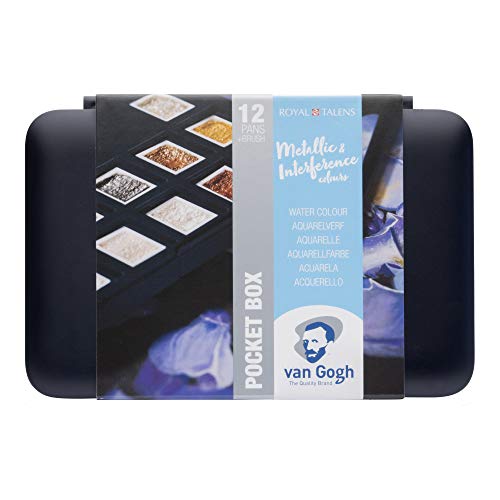 Royal Talens Talens Van Gogh Aquarell Pocket Box Metallic Edition mit 12 halben Schalen von Van Gogh