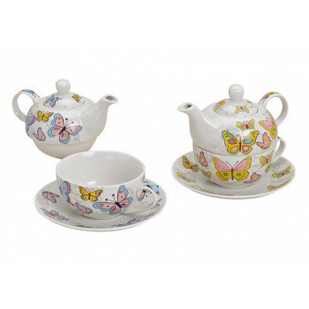 Tea for one Tee Set Kanne Tasse Teller Schmetterling von Unbekannt