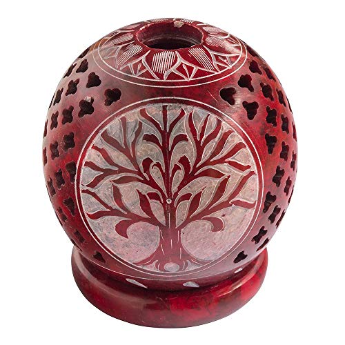 Teelicht Kugel "Baum des Lebens" Speckstein rot 8cm Teelicht Kugel "Baum des Lebens" Speckstein rot 8cm von Unbekannt