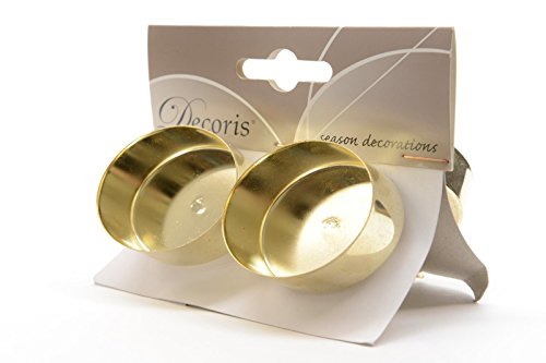 Unbekannt Teelichthalter mit Dorn für Gestecke Adventskränze 4tlg Gold von Unbekannt