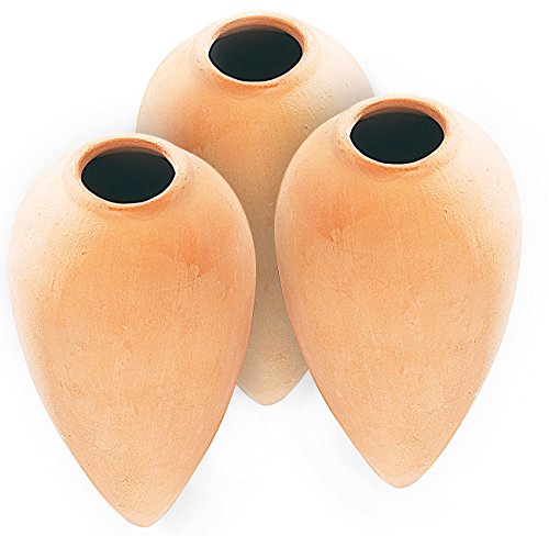 Royal Gardineer Bewässerungsstecker: 3er-Set Terracotta-Wasserspender Classico für Topfpflanzen, je 125ml (Bewässerungsset Balkon, Wasserspender für Pflanzen, Feuchtigkeitsmesser) von Royal Gardineer