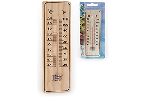 Thermometer Außenthermometer 22x5cm Holz Grad Fahrenheit Innen Außen von Unbekannt