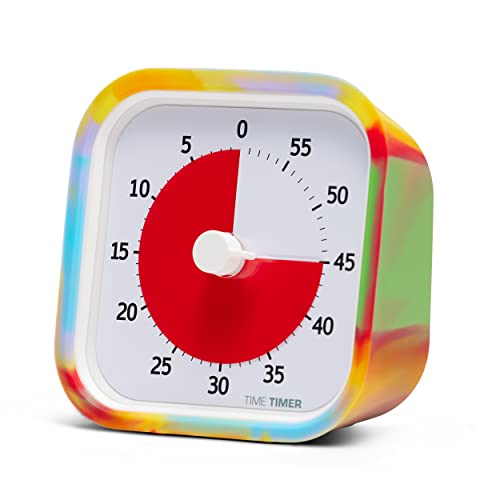TIME TIMER MOD Tie Dye – Spezial-Edition – Visueller Timer für Kinderlernen, Bürouhr für Lehrer, Heimstudio, Meetings, mit leisem Betrieb von TIME TIMER