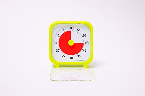 Time Timer Pocket Hellgrün 8x8 cm Visueller Timer, ein 60-Minuten-Countdown-Timer für Kinder, Klassenzimmer, Besprechungen, Küchenuhr, Erwachsenenbüro und Heimunterricht-Tool mit lautlosem Betrieb von TIME TIMER